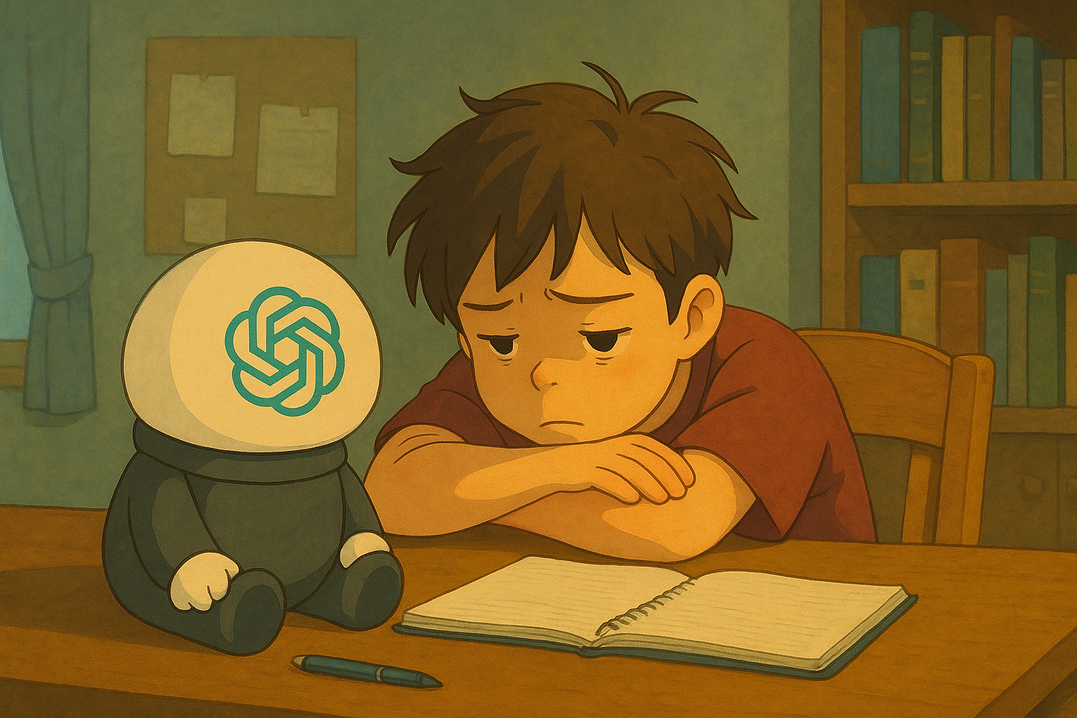 Person chatting with AI on a slow, unmotivated day